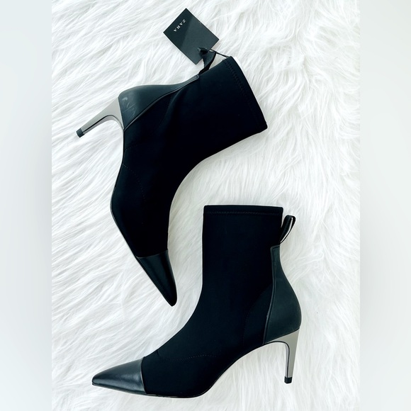 Zara Shoes - New! ZARA Black & Gray Colorblock Kitten Heels Womens Size 39
